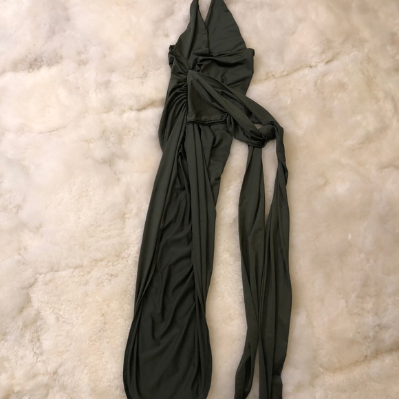 SCK the label- plunging olive wrap dress - Picture 3 of 5